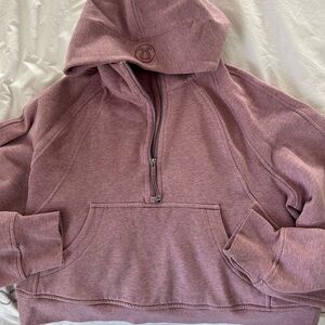 Lululemon Hooded Scuba Cropped Heather Pink Size M/L Preowned Great Condition